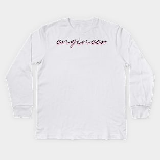 engineer (pink) Kids Long Sleeve T-Shirt